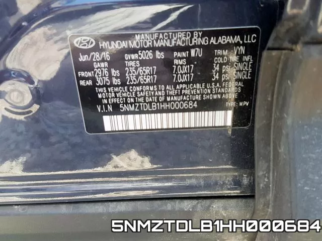 5NMZTDLB1HH000684 фото 2