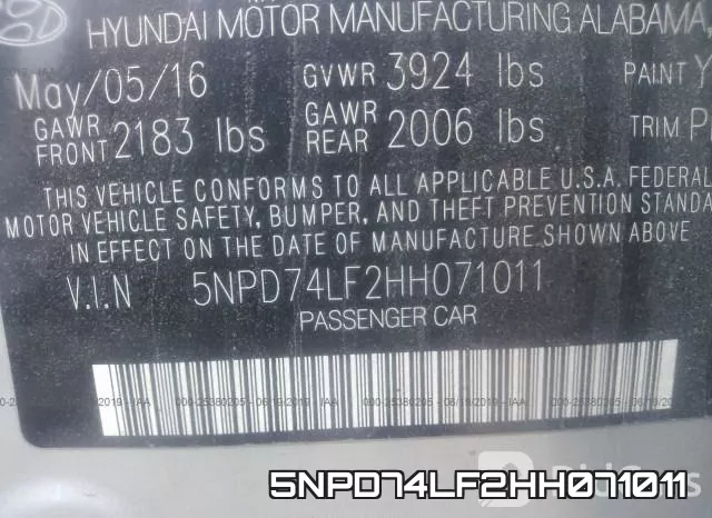 5NPD74LF2HH071011 фото 10