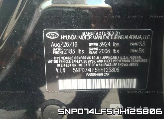 5NPD74LF5HH125806 фото 10
