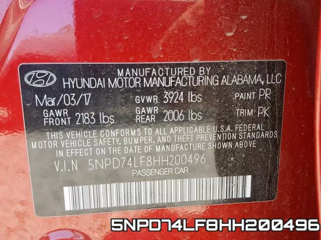 5NPD74LF8HH200496 фото 2