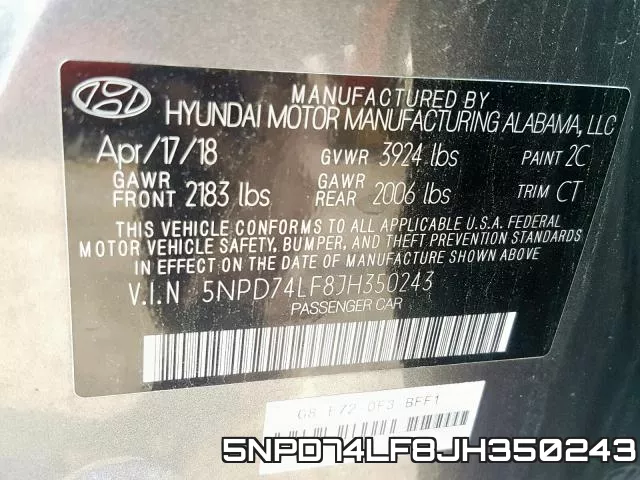 5NPD74LF8JH350243 фото 2