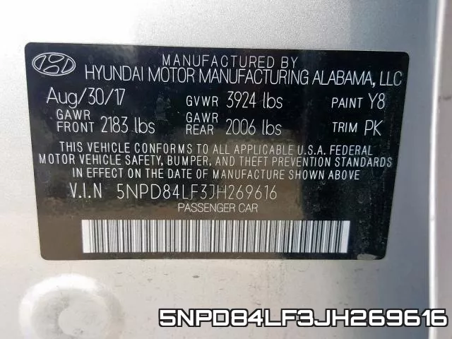5NPD84LF3JH269616 фото 2