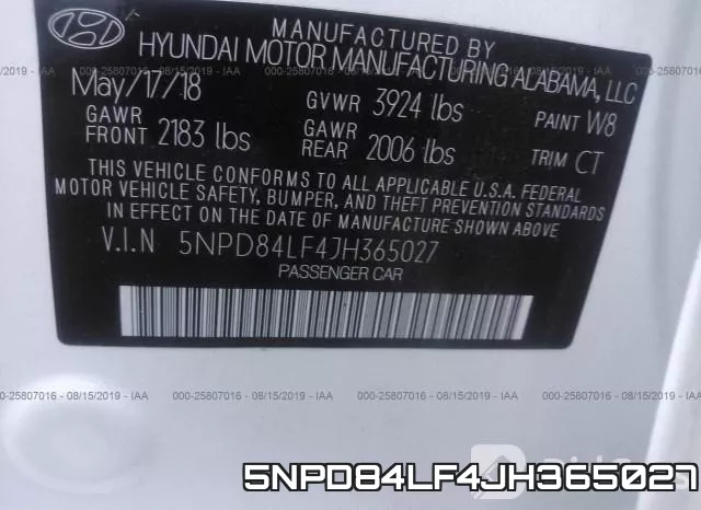 5NPD84LF4JH365027 фото 10