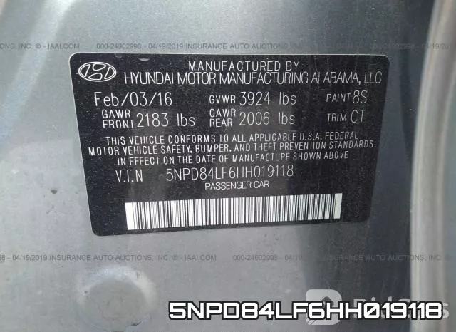 5NPD84LF6HH019118 фото 10