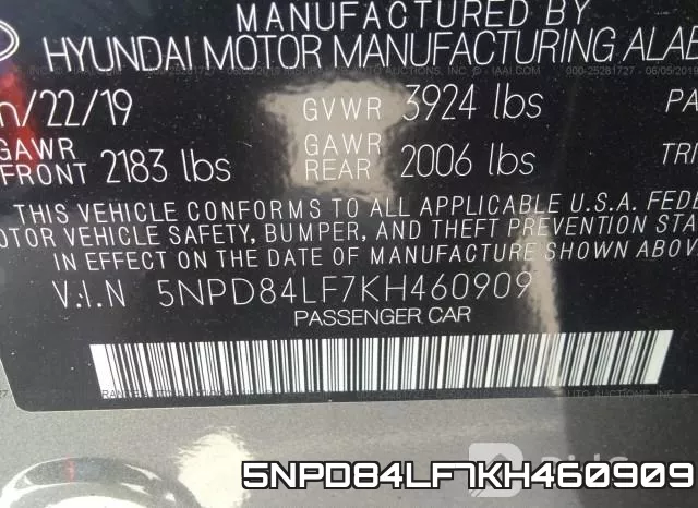 5NPD84LF7KH460909 фото 10