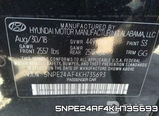 5NPE24AF4KH735693 фото 10