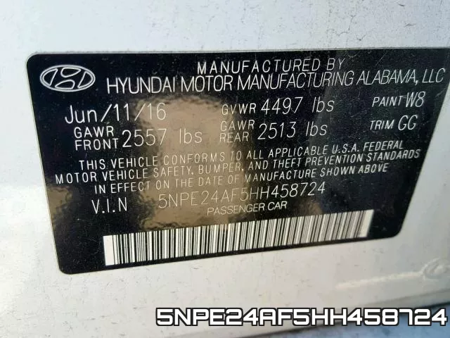 5NPE24AF5HH458724 фото 2
