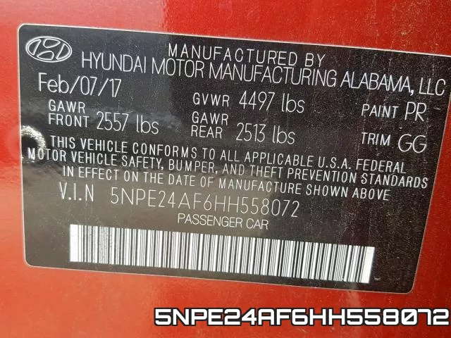 5NPE24AF6HH558072 фото 2