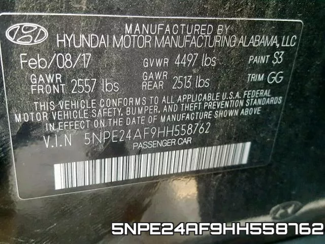 5NPE24AF9HH558762 фото 2