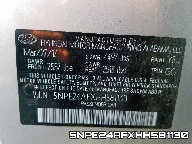 5NPE24AFXHH581130 фото 2