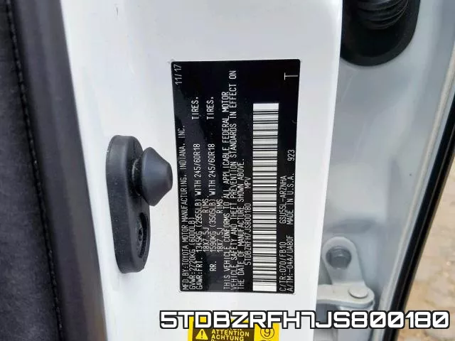 5TDBZRFH7JS800180 фото 2