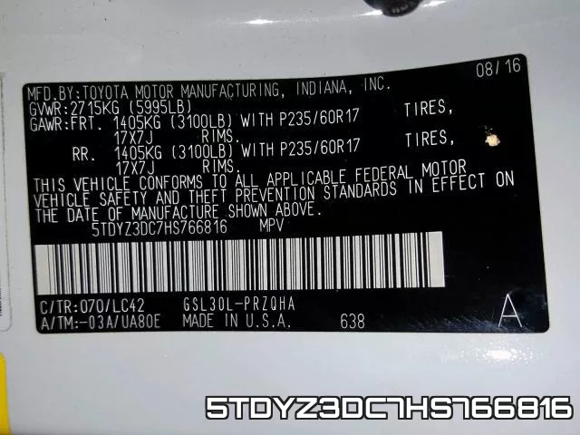 5TDYZ3DC7HS766816 фото 2