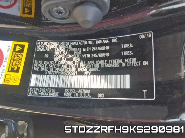 5TDZZRFH9KS290981 фото 2