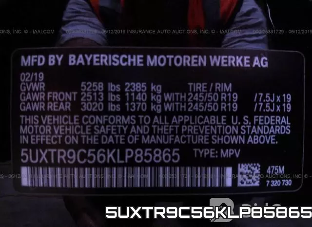 5UXTR9C56KLP85865 фото 10