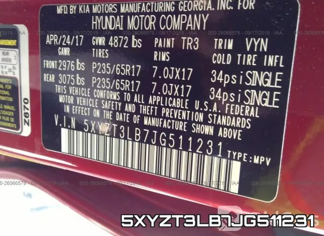 5XYZT3LB7JG511231 фото 10