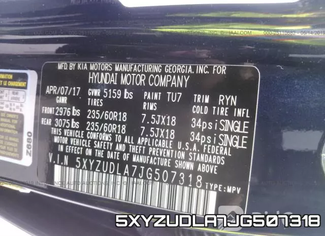 5XYZUDLA7JG507318 фото 10