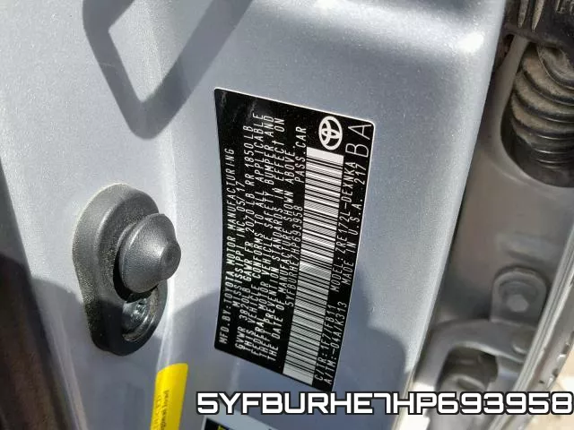 5YFBURHE7HP693958 фото 2
