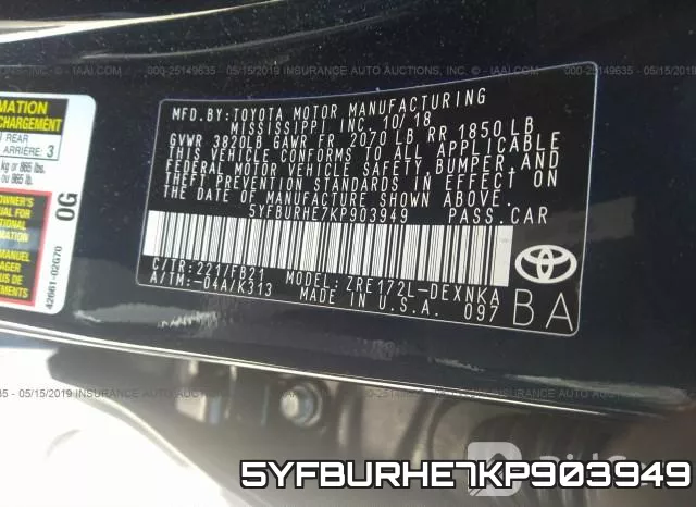 5YFBURHE7KP903949 фото 10