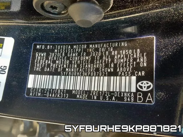 5YFBURHE9KP887821 фото 2