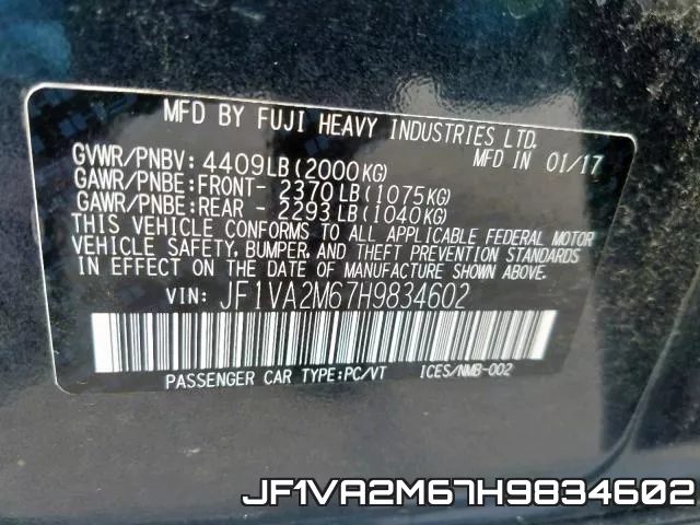JF1VA2M67H9834602 фото 2