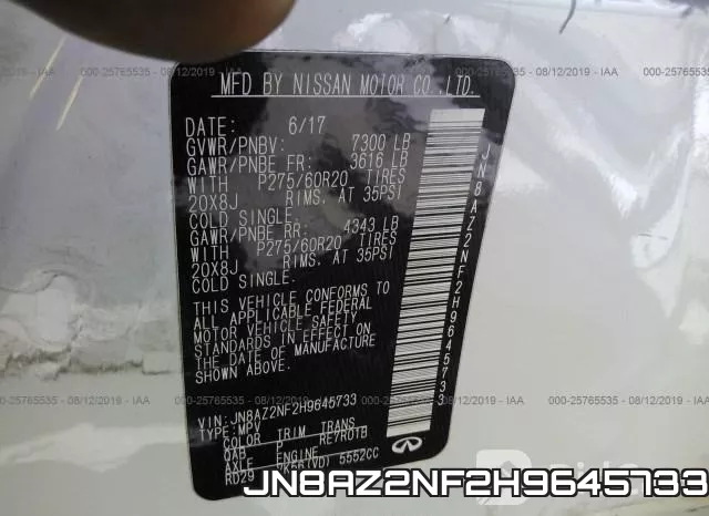 JN8AZ2NF2H9645733 фото 10