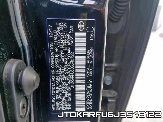 JTDKARFU6J3548122 фото 2