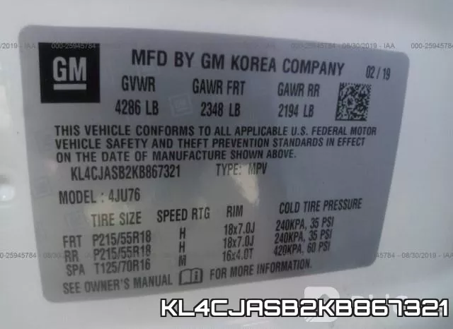 KL4CJASB2KB867321 фото 10