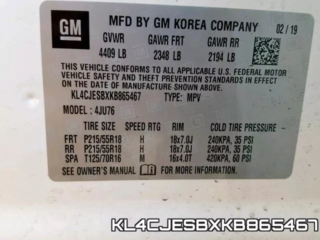 KL4CJESBXKB865467 фото 2