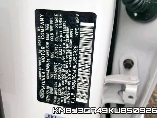 KM8J3CA49KU850926 фото 2