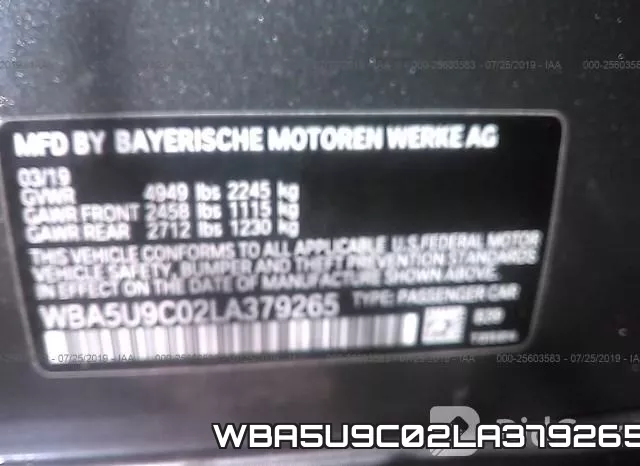 WBA5U9C02LA379265 фото 10