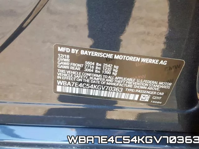 WBA7E4C54KGV70363 фото 2