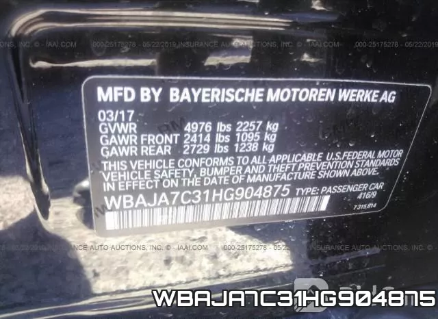 WBAJA7C31HG904875 фото 10