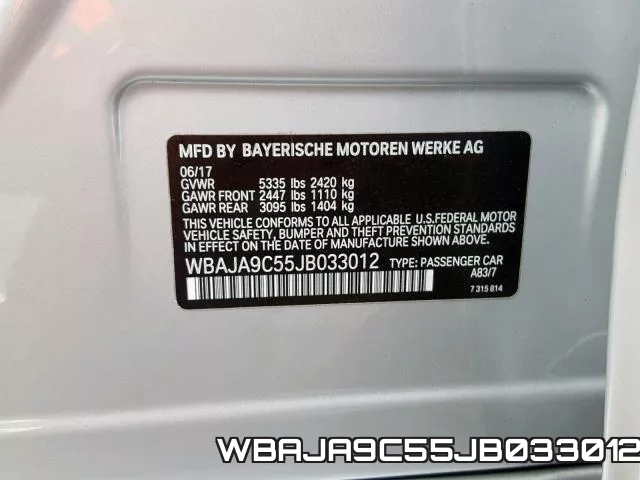 WBAJA9C55JB033012 фото 2