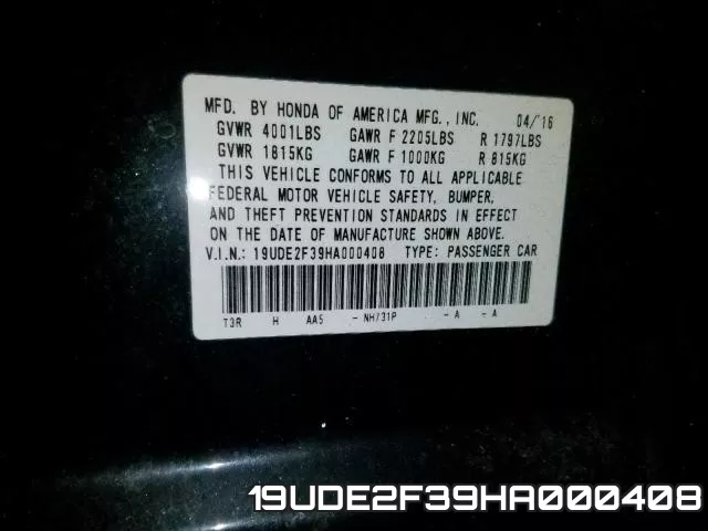 19UDE2F39HA000408 фото 2