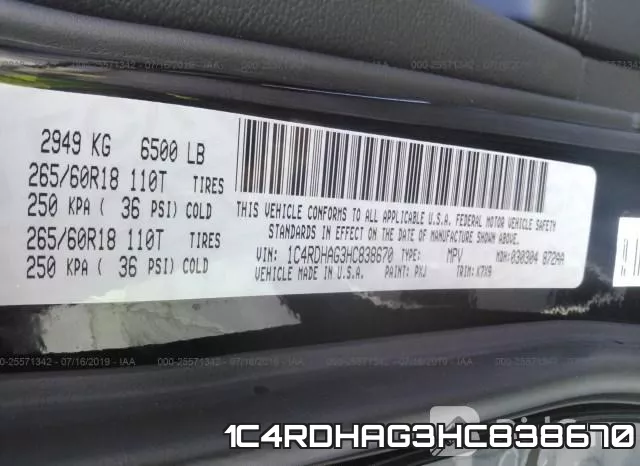 1C4RDHAG3HC838670 фото 10