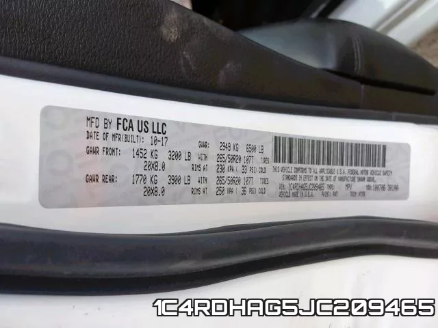 1C4RDHAG5JC209465 фото 2