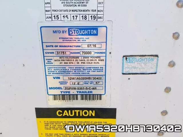 1DW1A5320HB730402 фото 2