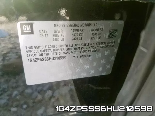 1G4ZP5SS6HU210598 фото 2