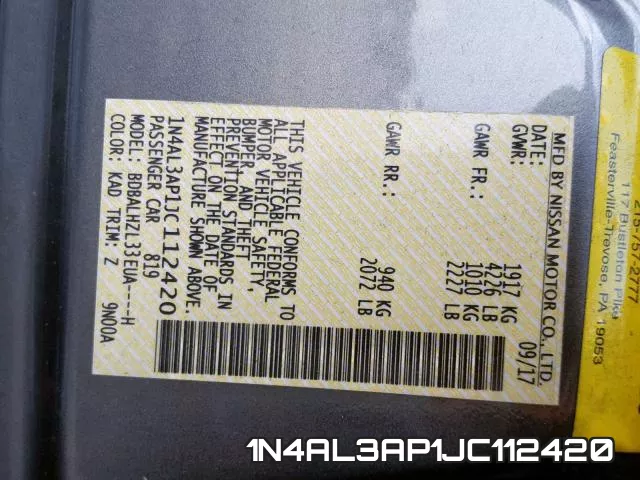 1N4AL3AP1JC112420 фото 2