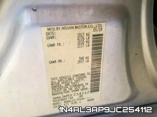 1N4AL3AP9JC254112 фото 2
