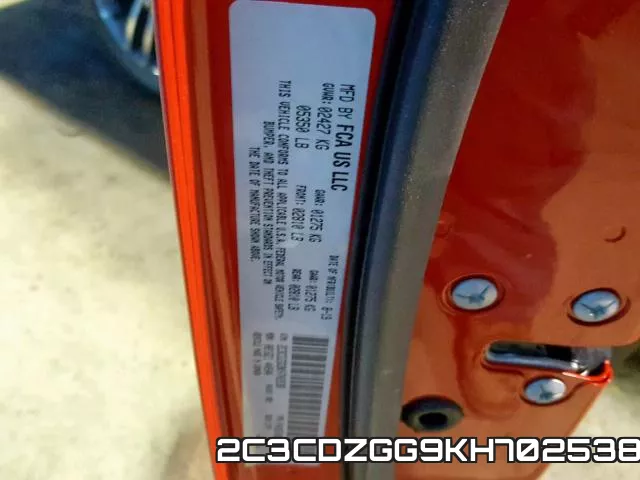 2C3CDZGG9KH702538 фото 2