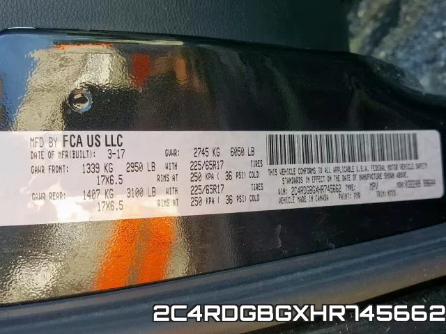 2C4RDGBGXHR745662 фото 2