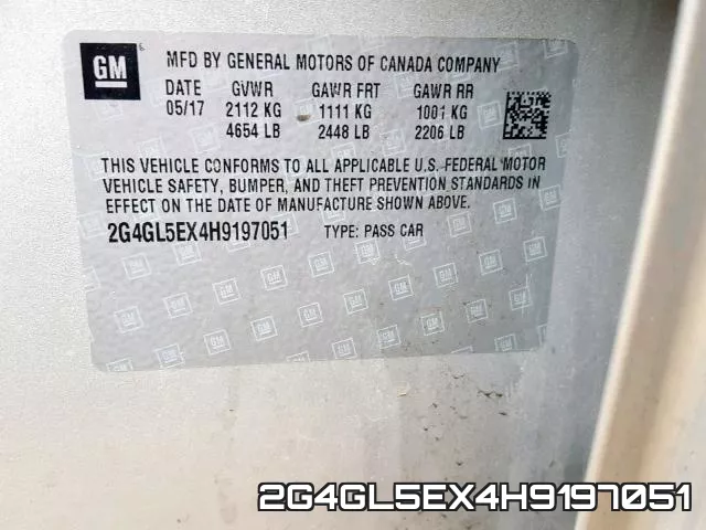 2G4GL5EX4H9197051 фото 2