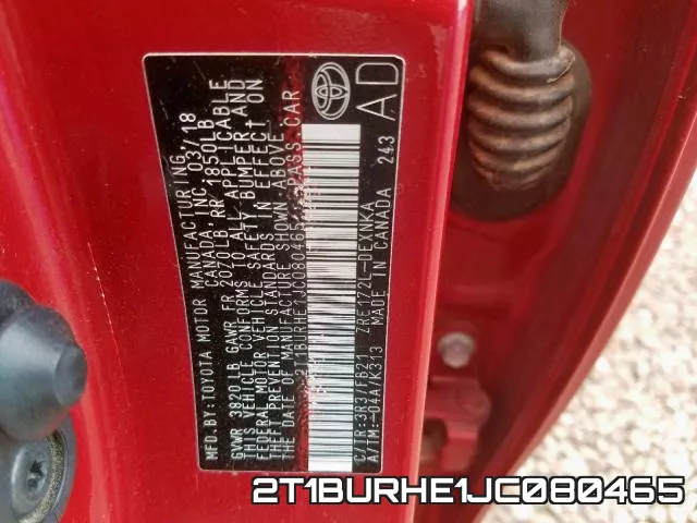 2T1BURHE1JC080465 фото 2