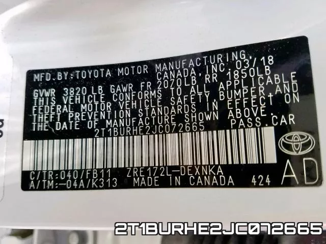 2T1BURHE2JC072665 фото 2