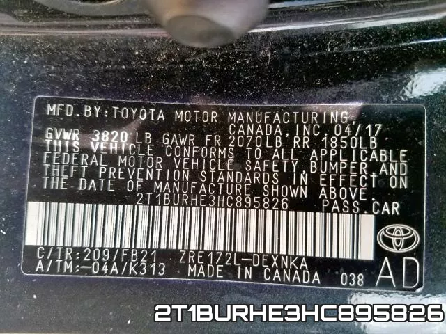 2T1BURHE3HC895826 фото 2