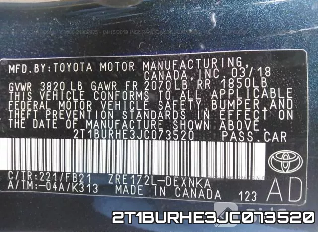 2T1BURHE3JC073520 фото 10