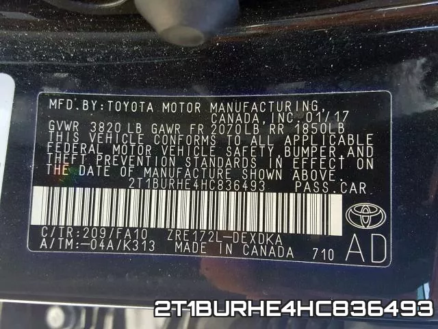 2T1BURHE4HC836493 фото 2