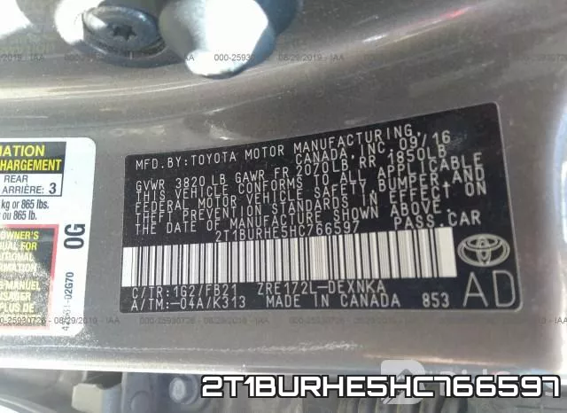 2T1BURHE5HC766597 фото 10