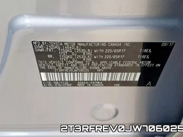 2T3RFREV0JW706025 фото 2